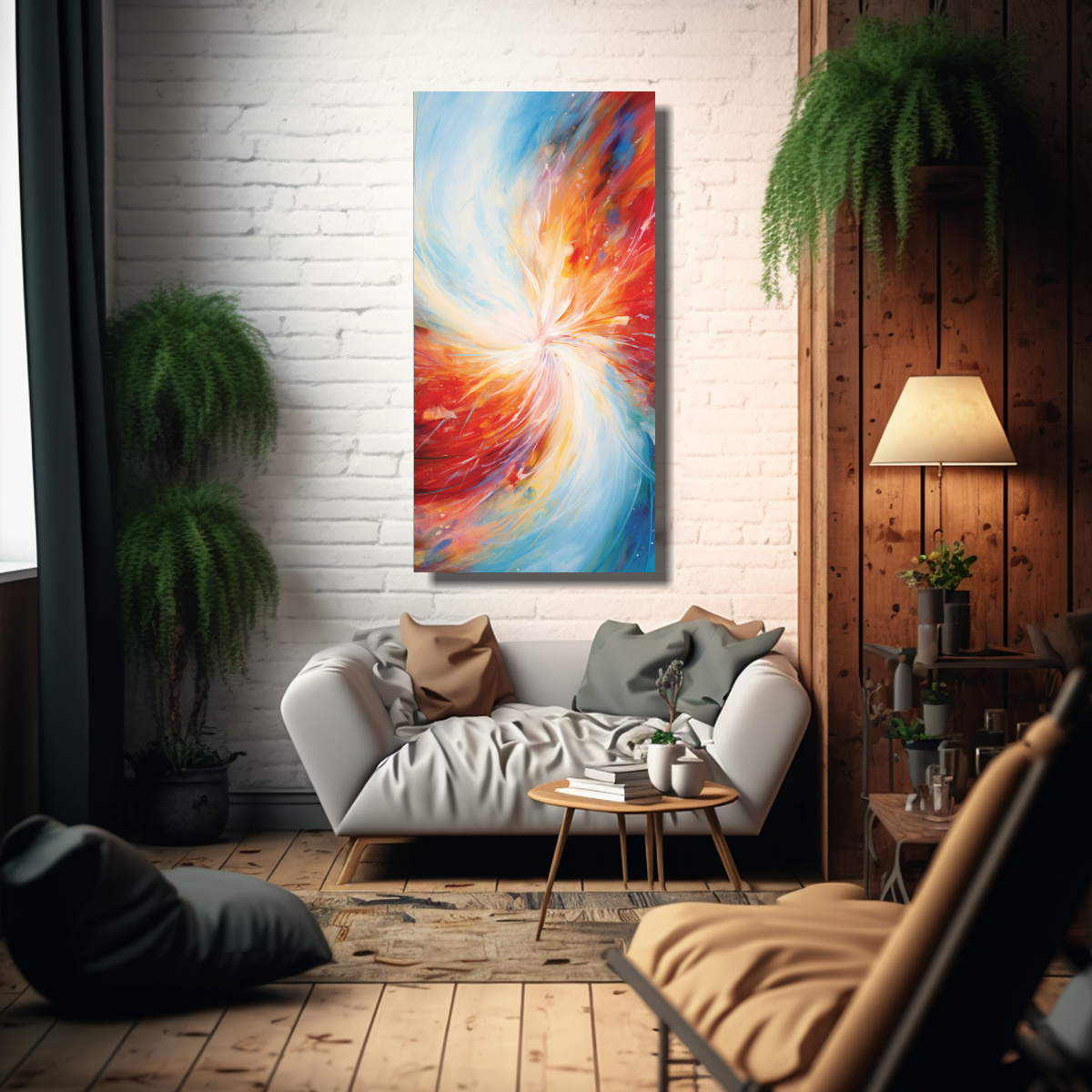 LIENZO DE TELA MOVIMIENTO MOTIVO VÓRTICES 70X140 CM - 2