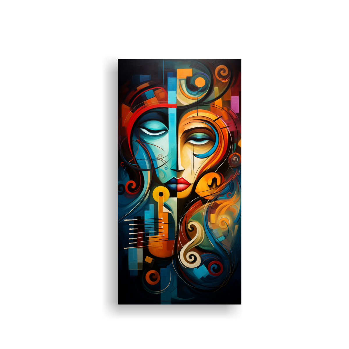 PINTURA DE PARED ABSTRACTA CON FUSIÓN DE 40X80 CM - 1