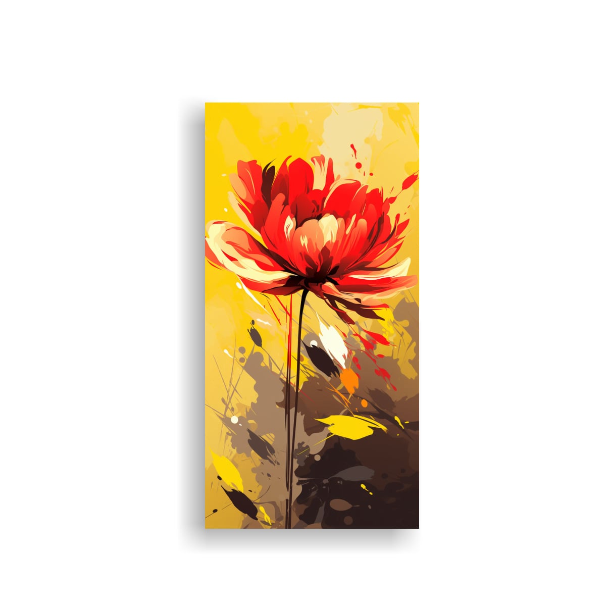 FORMA BASTIDOR DE MADERA DE ARTE AMARILLO Y ROJO 20X40 CM - 1