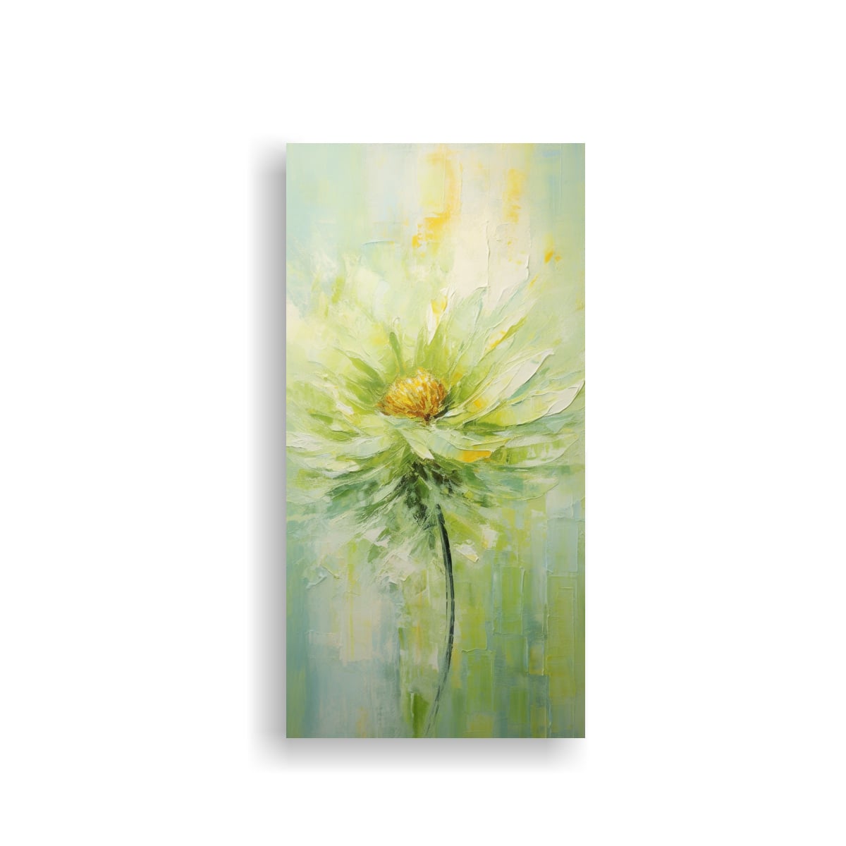 PINTURA VERDE VIBRANTE EN TELA BASTIDOR ESTILO 40X80 CM - 1