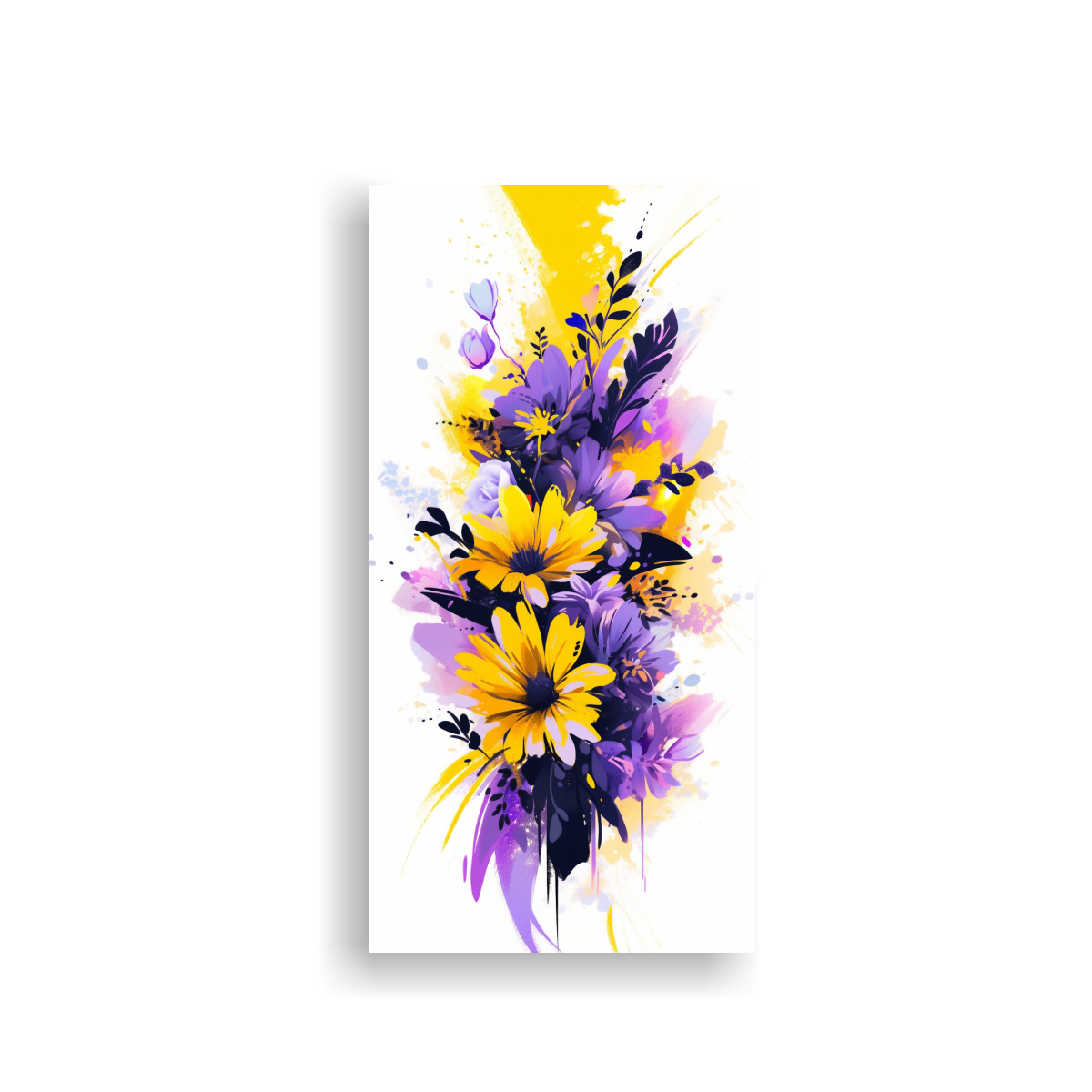 CUADRO DECORATIVO ESTÉTICA AMARILLO Y PÚRPURA 50X100 CM - 1