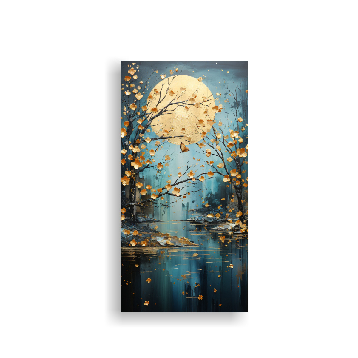 TELA EN BASTIDOR ACUARELA ENIGMÁTICO PINTURA 80X160 CM - 1
