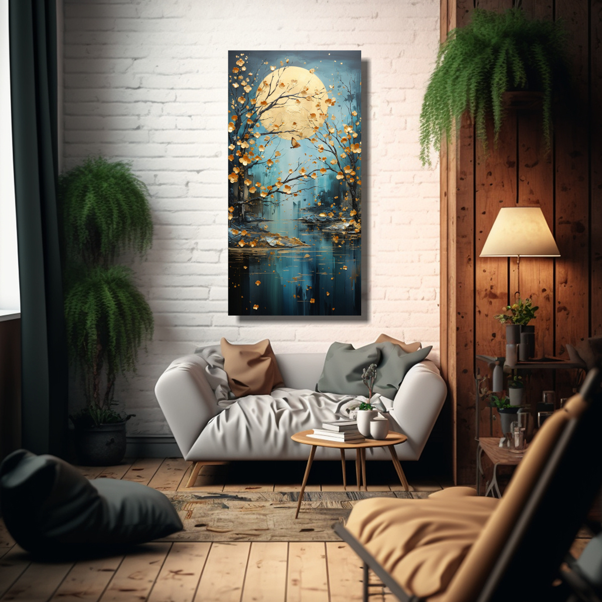 TELA EN BASTIDOR ACUARELA ENIGMÁTICO PINTURA 80X160 CM - 2