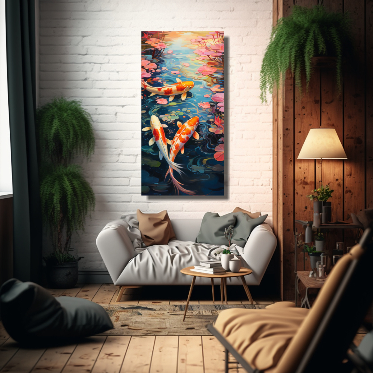 CUADRO SERENO RIZOS ABSTRACTOS DE UN TRANQUILO 60X120 CM - 2