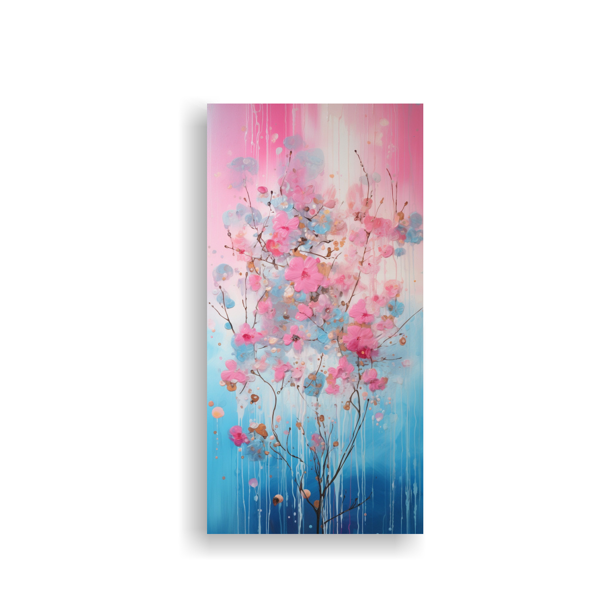 PINTURA VANGUARDIA REFLEJO ROSA ORO ESTILO 60X120 CM - 1