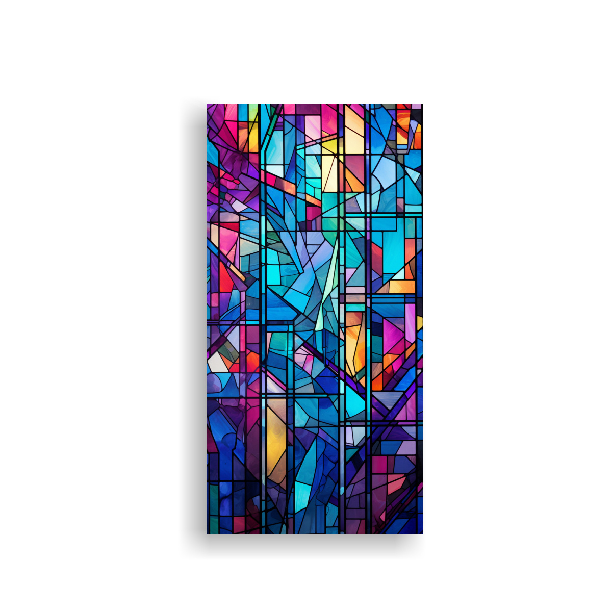COMPOSICIÓN ABSTRACTA INSPIRADA EN VITRALES CON 50X100 CM - 1