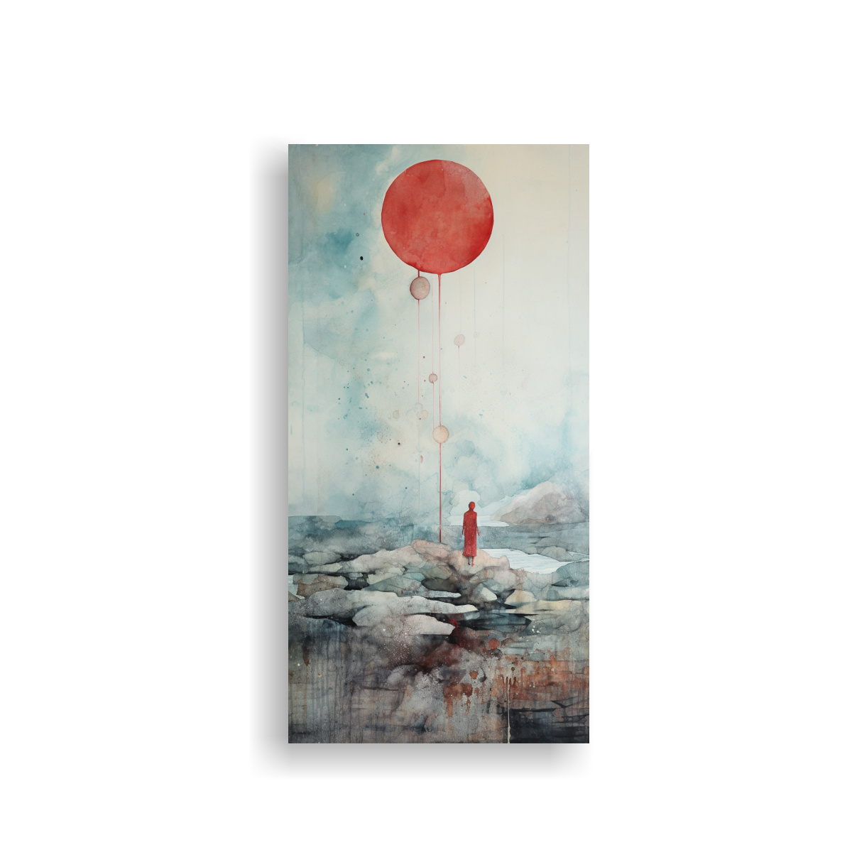 PINTURA LIENZO EXPRESIÓN ARTE URBANO EN ACUARELA 50X100 CM - 1