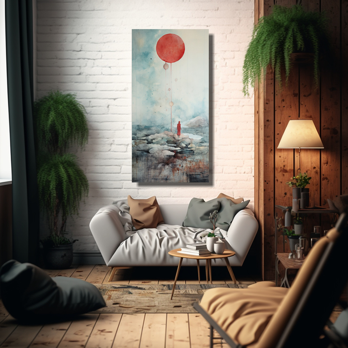 PINTURA LIENZO EXPRESIÓN ARTE URBANO EN ACUARELA 50X100 CM - 2