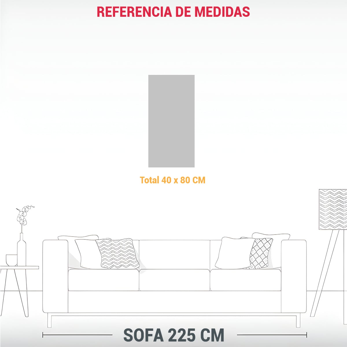 DISEÑO IMPRESIONANTE DE LUNA DORADA EN UN MARCO 40X80 CM - 3