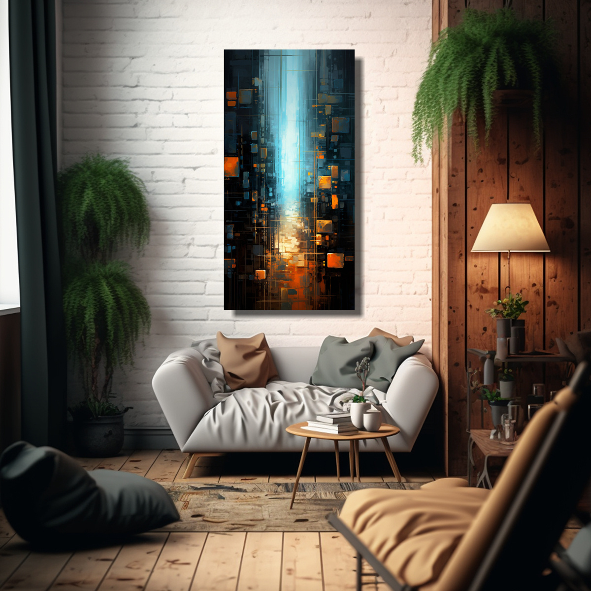 PINTURAS ABSTRACTAS ESTILO LIENZO DECORATIVO 40X80 CM - 2