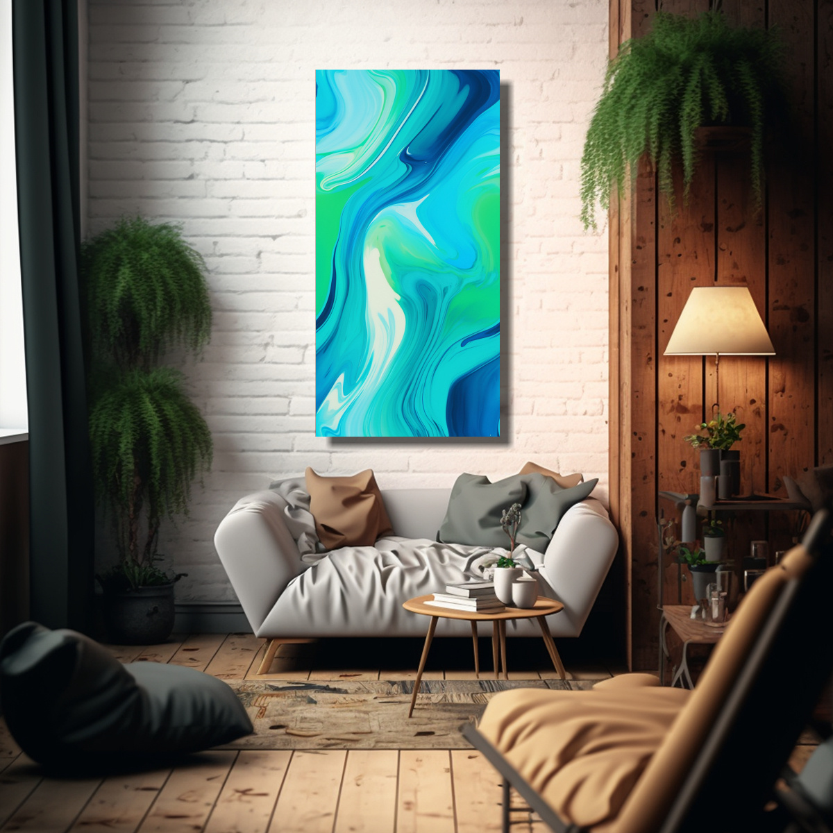ARTE MODERNO COLORIDO VIBRANTE ARTE ABSTRACTO 70X140 CM - 2