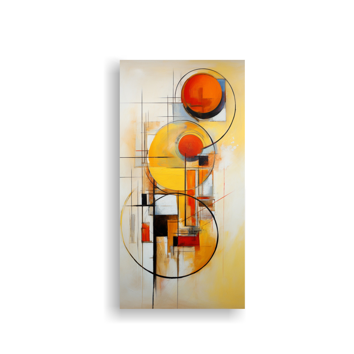 CUADRO ABSTRACTO PASTEL PERSPECTIVA LÍNEAS FINAS 40X80 CM - 1