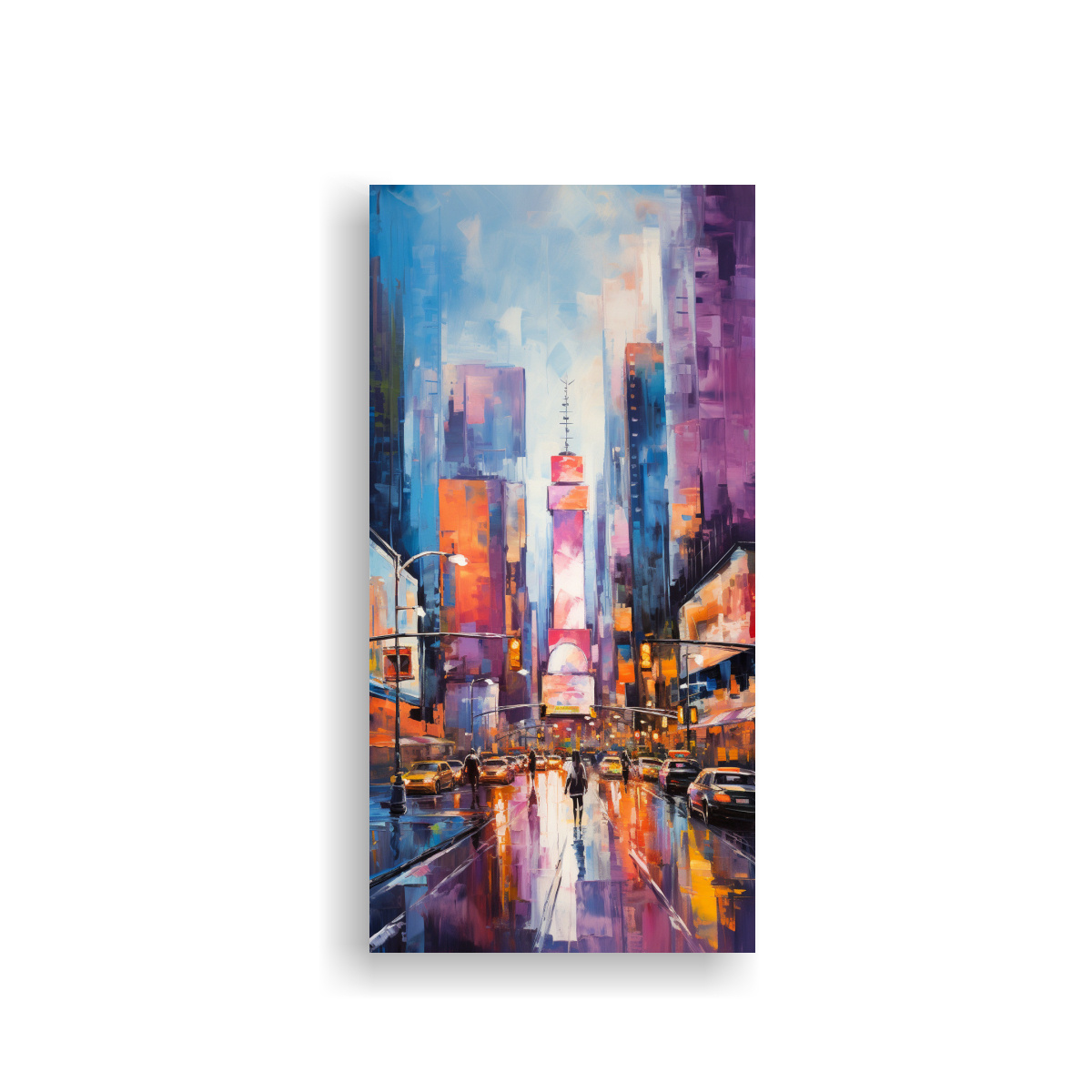 PINTURA DECORATIVA ABSTRACTA DE CIUDAD DINÁMICA 50X100 CM - 1