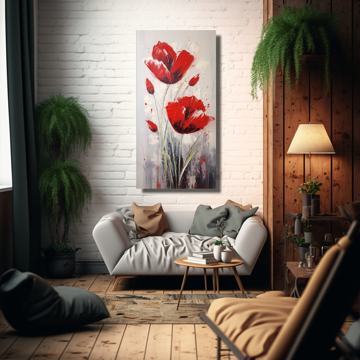 PINTURA EN LIENZO ESTILO GALERÍA DE CUADRO 80X160 CM - 2