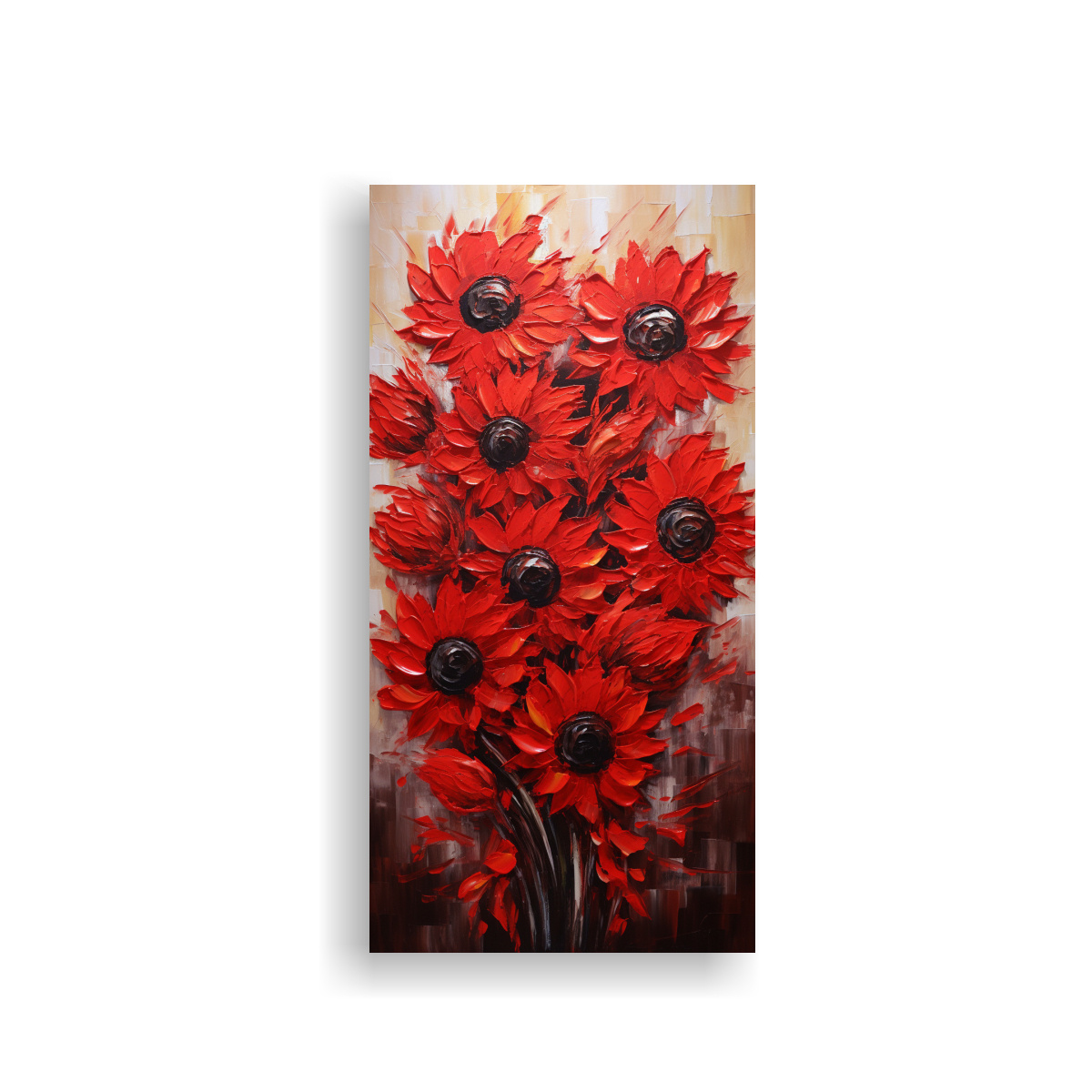 PINTURA ABSTRACTA INTERIORES ESTILO GIRASOLES 80X160 CM - 1