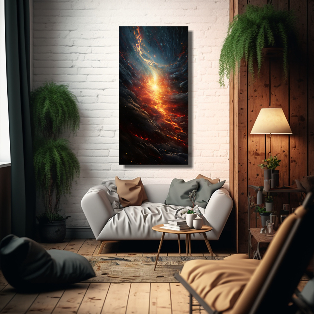PINTURA DECORATIVA DE EQUILIBRIO CÓSMICO EN 70X140 CM - 2