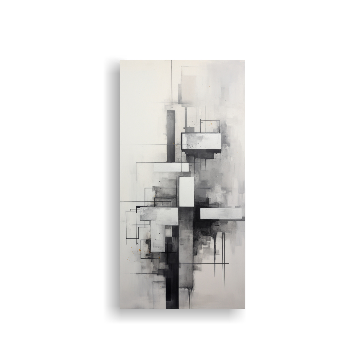 CUADROS ABSTRACTOS EN TONOS GRISES PARA 50X100 CM - 1