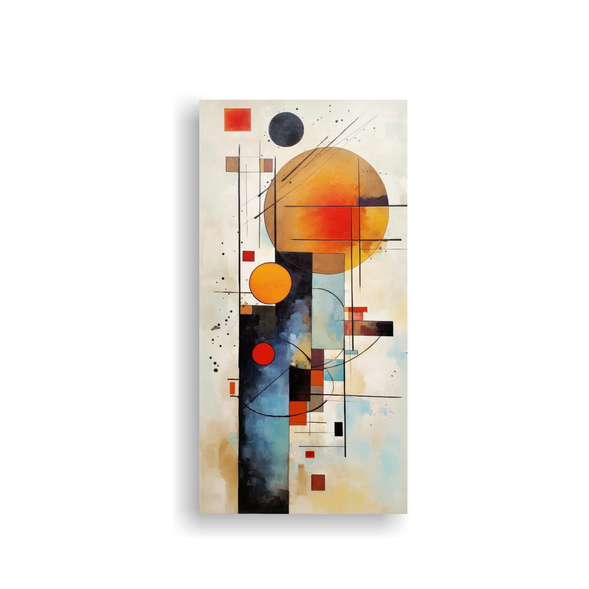 BASTIDOR DE TELA ARTÍSTICA ABSTRACTA GEOMÉTRICA 60X120 CM - 1