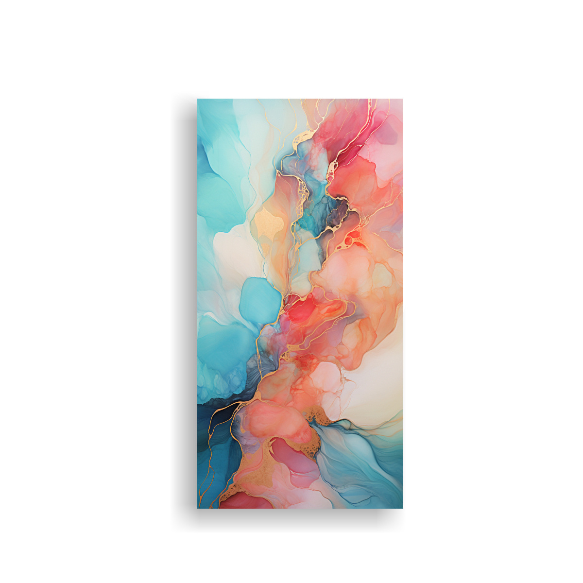PINTURA DECORATIVA LIENZO TELA CON COLORES PASTEL 60X120 CM - 1