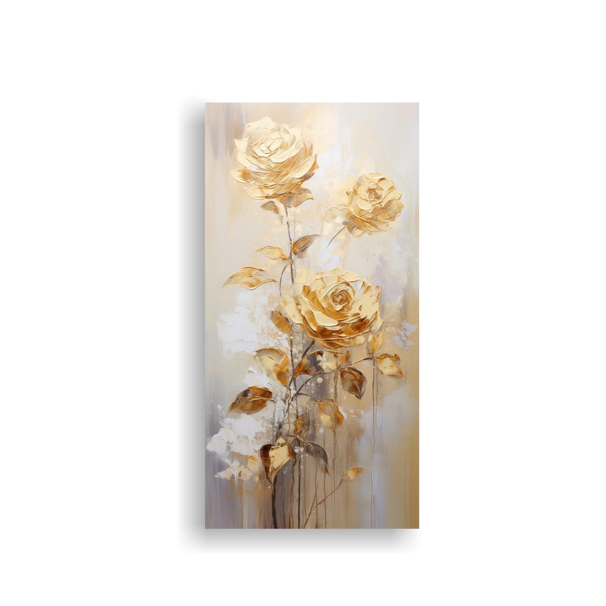 LIENZO VANGUARDIA CALMA PINTURA ROSADA DORADA 40X80 CM - 1