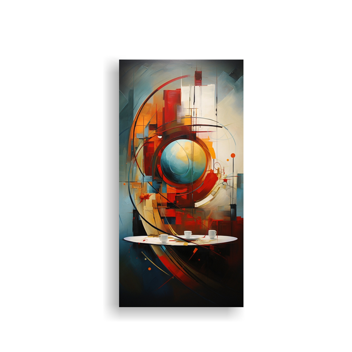 CUADRO VINTAGE PINTURAS ABSTRACTAS PARA COMEDOR 60X120 CM - 1