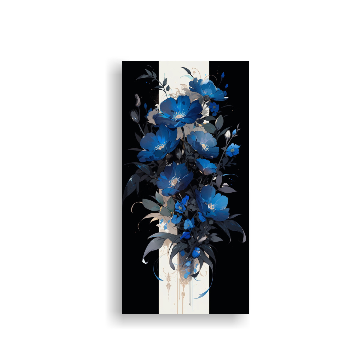 CUADRO TEMÁTICO NEGRO Y AZUL CON ATMOSFERA 40X80 CM - 1