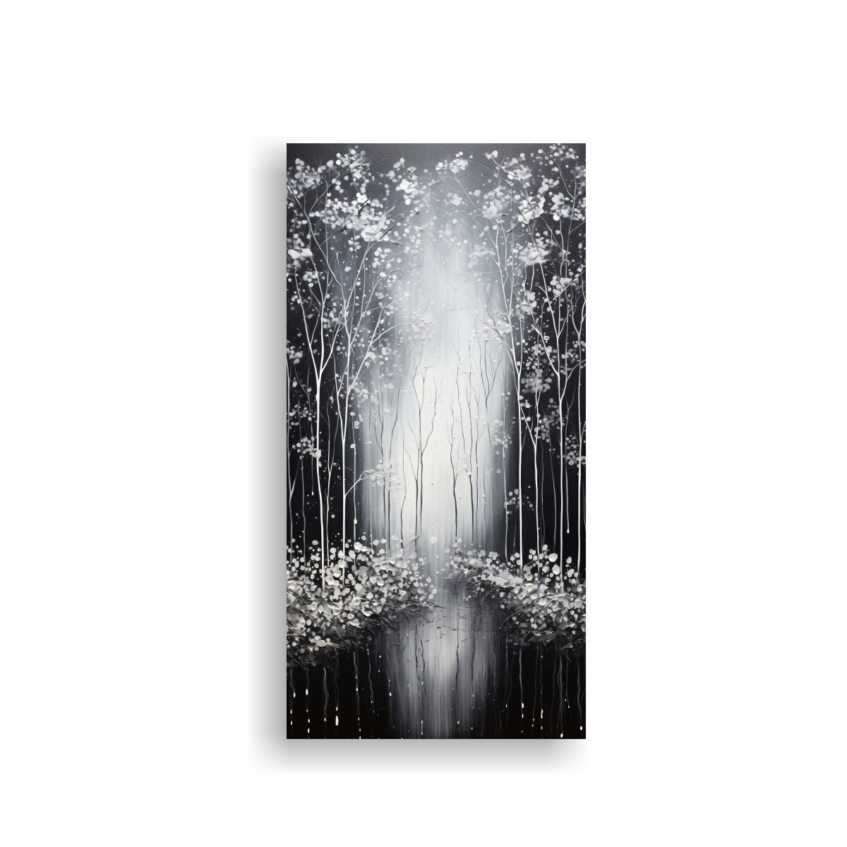 ARTE DISEÑO ESCENARIO PINTURA PLATA NEGRA ESTILO 70X140 CM - 1