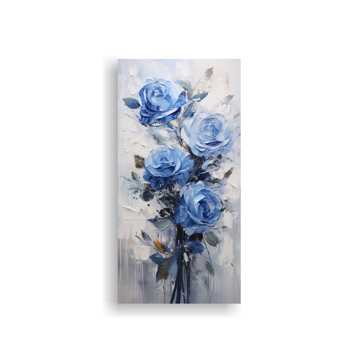 PINTURA EN LIENZO DE ROSAS AZULES ESTILO B 20X40 CM - 1