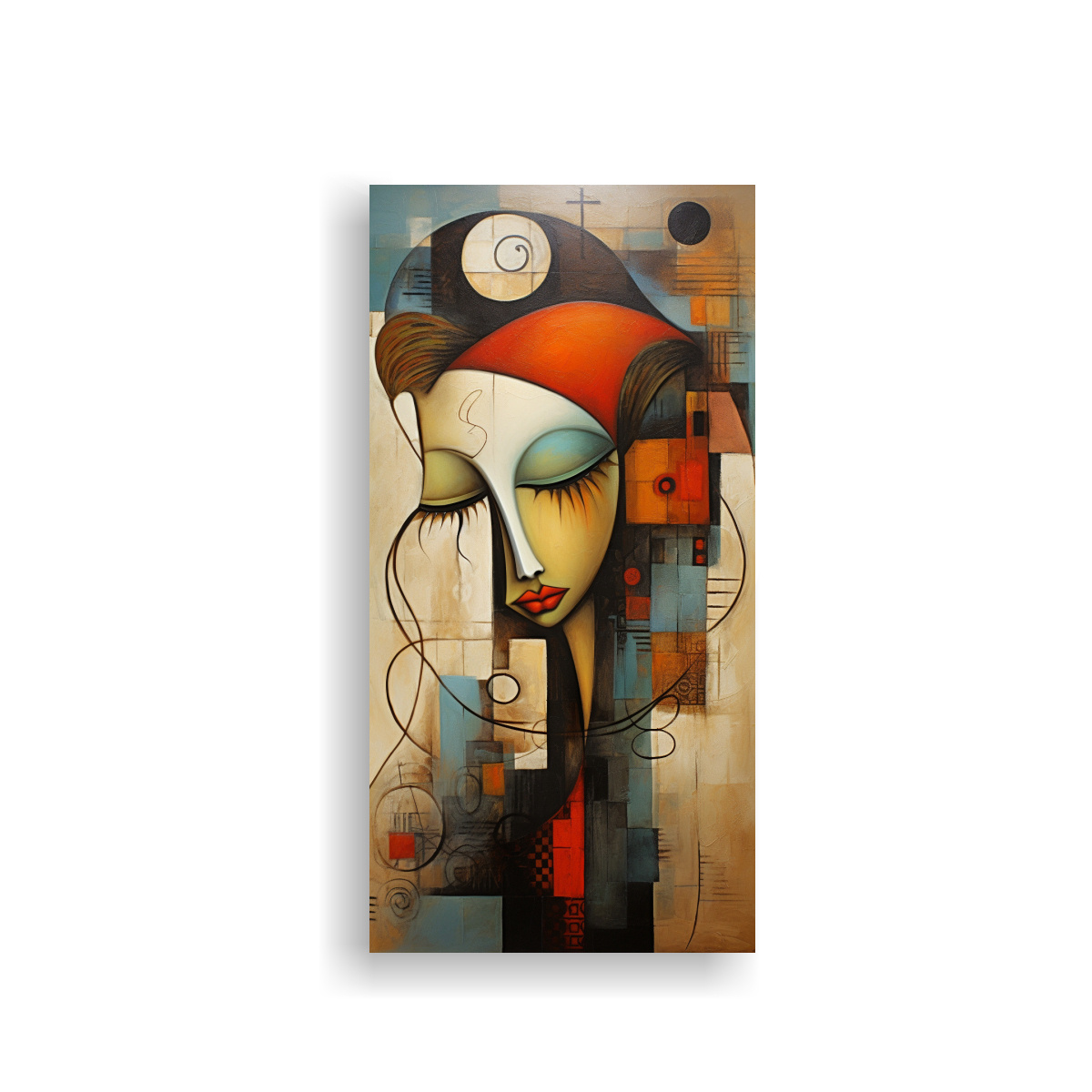 CUADRO ABSTRACTO MODERNO CON RELIEVE Y TEXTURAS 50X100 CM - 1