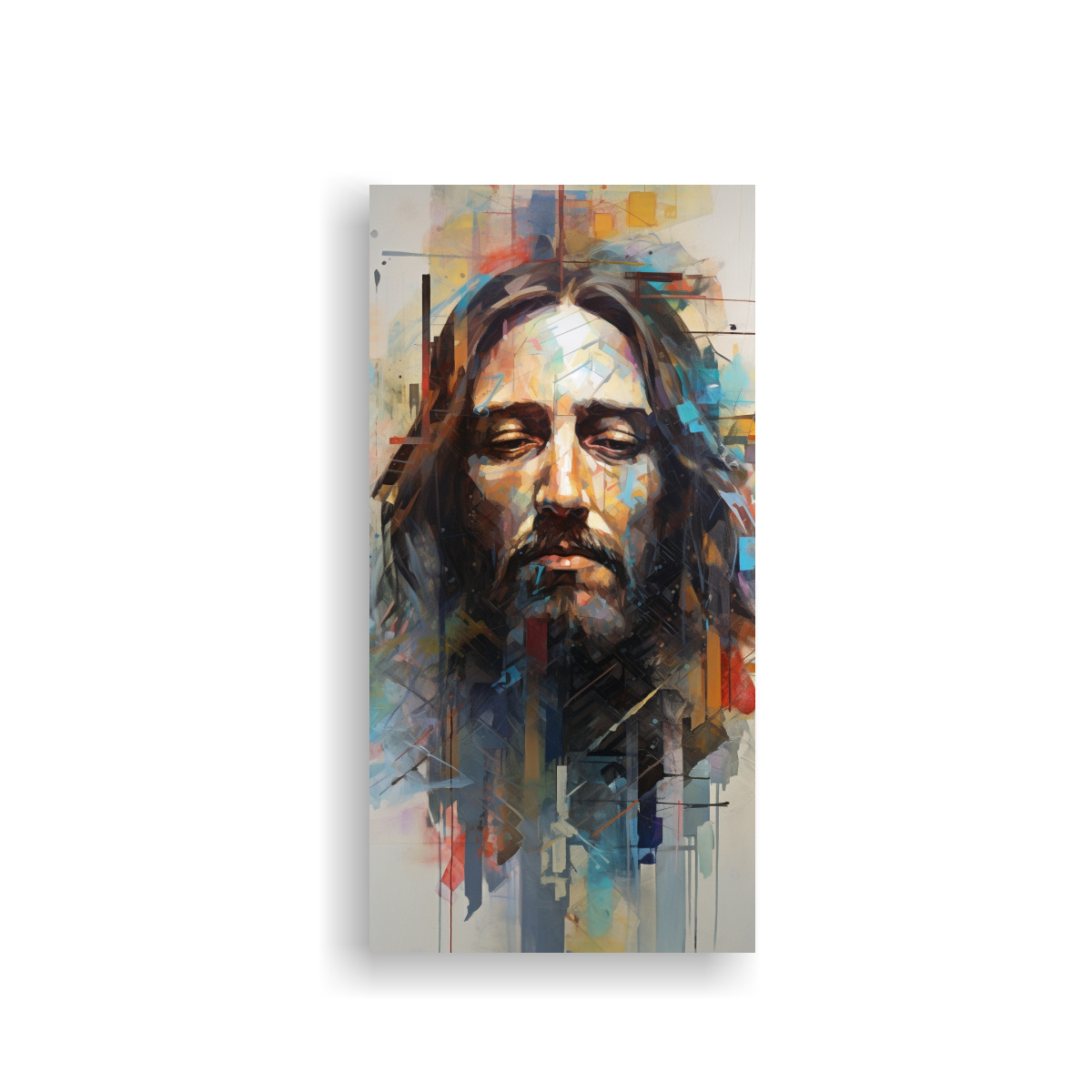 CUADRO DIBUJO ÚNICO DE JESÚS ABSTRACTO 20X40 CM - 1