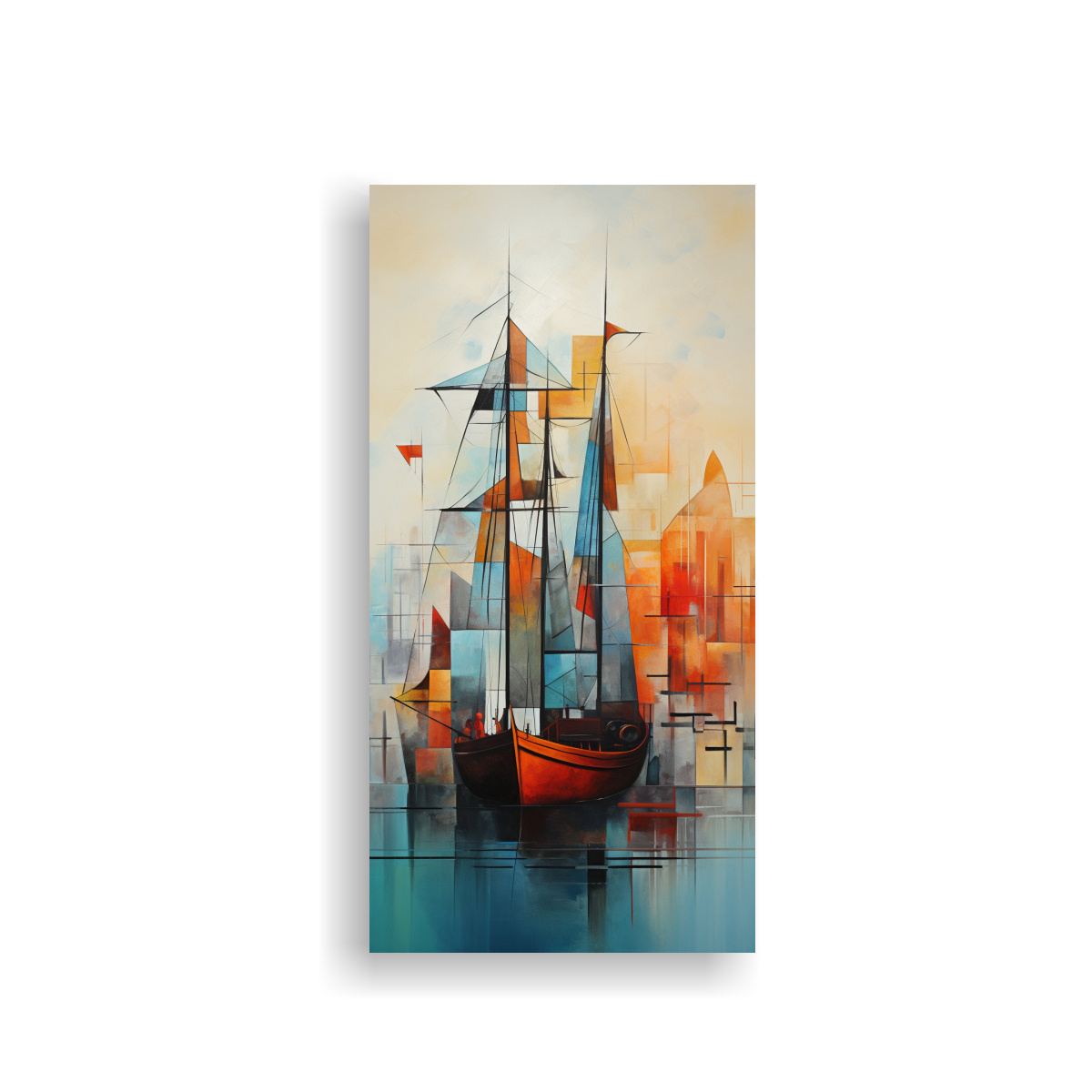 CUADRO IMPRESO ARMONÍA CROMÁTICA PINTURA DE 80X160 CM - 1