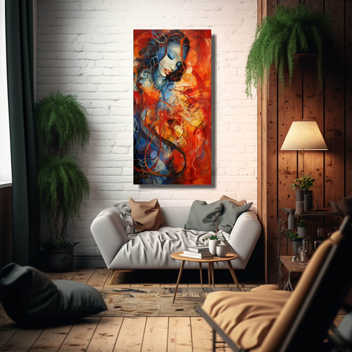TELA EN BASTIDOR DECORATIVO ARTE CALLEJERO 70X140 CM - 2