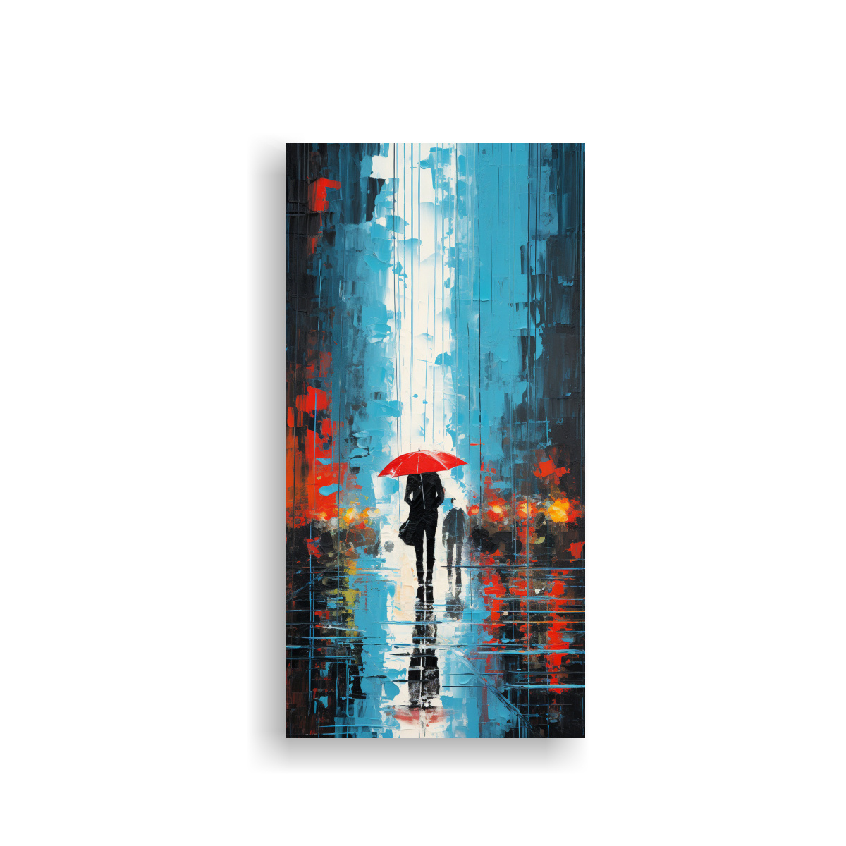PINTURA DECORATIVA ABSTRACTA DE UN DÍA LLUVIOSO 50X100 CM - 1