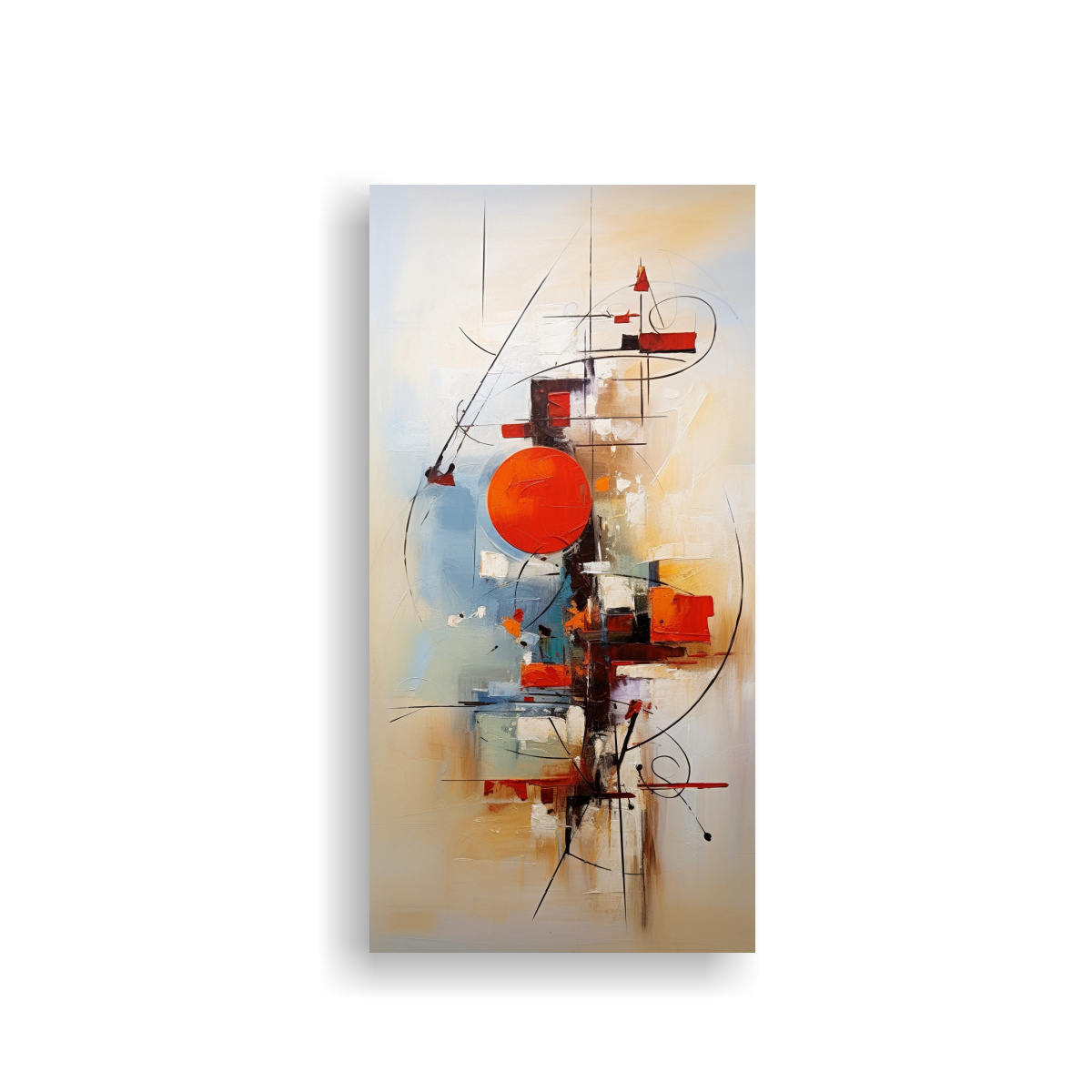 PINTURA ABSTRACTA EN LIENZO: CALIDOS PAISAJES DE 70X140 CM - 1