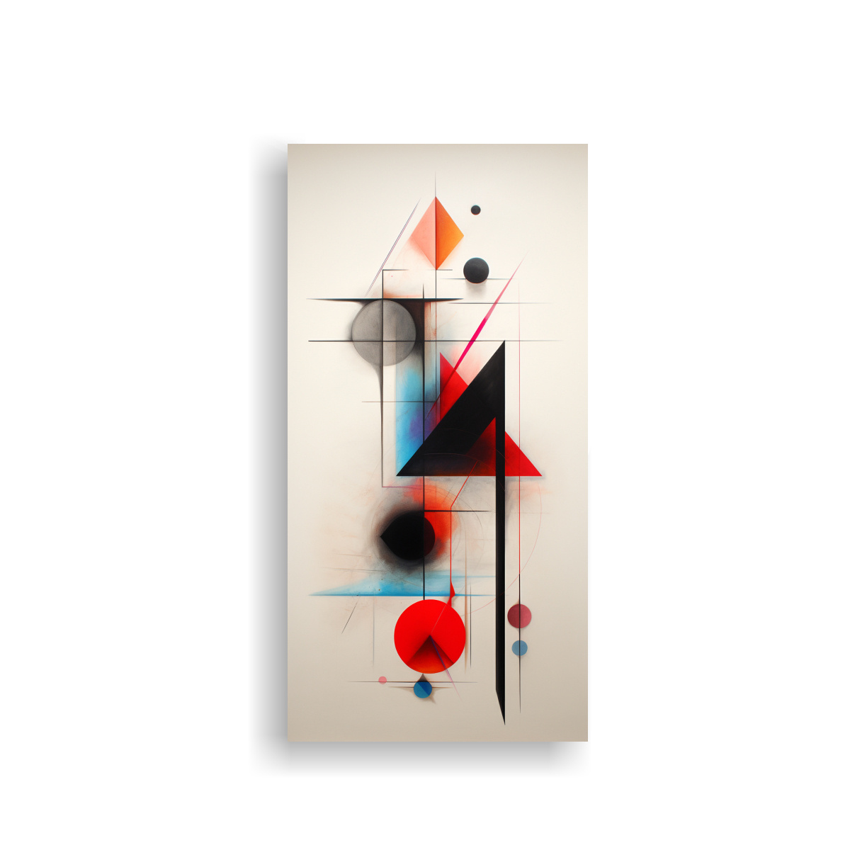 PINTURA ABSTRACTA GEOMÉTRICA ARTE PATRON INTENSO 60X120 CM - 1