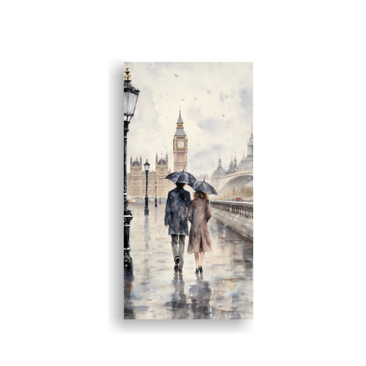 PINTURA DE DECORACIÓN: PAREJA CAMINANDO POR EL 40X80 CM - 1