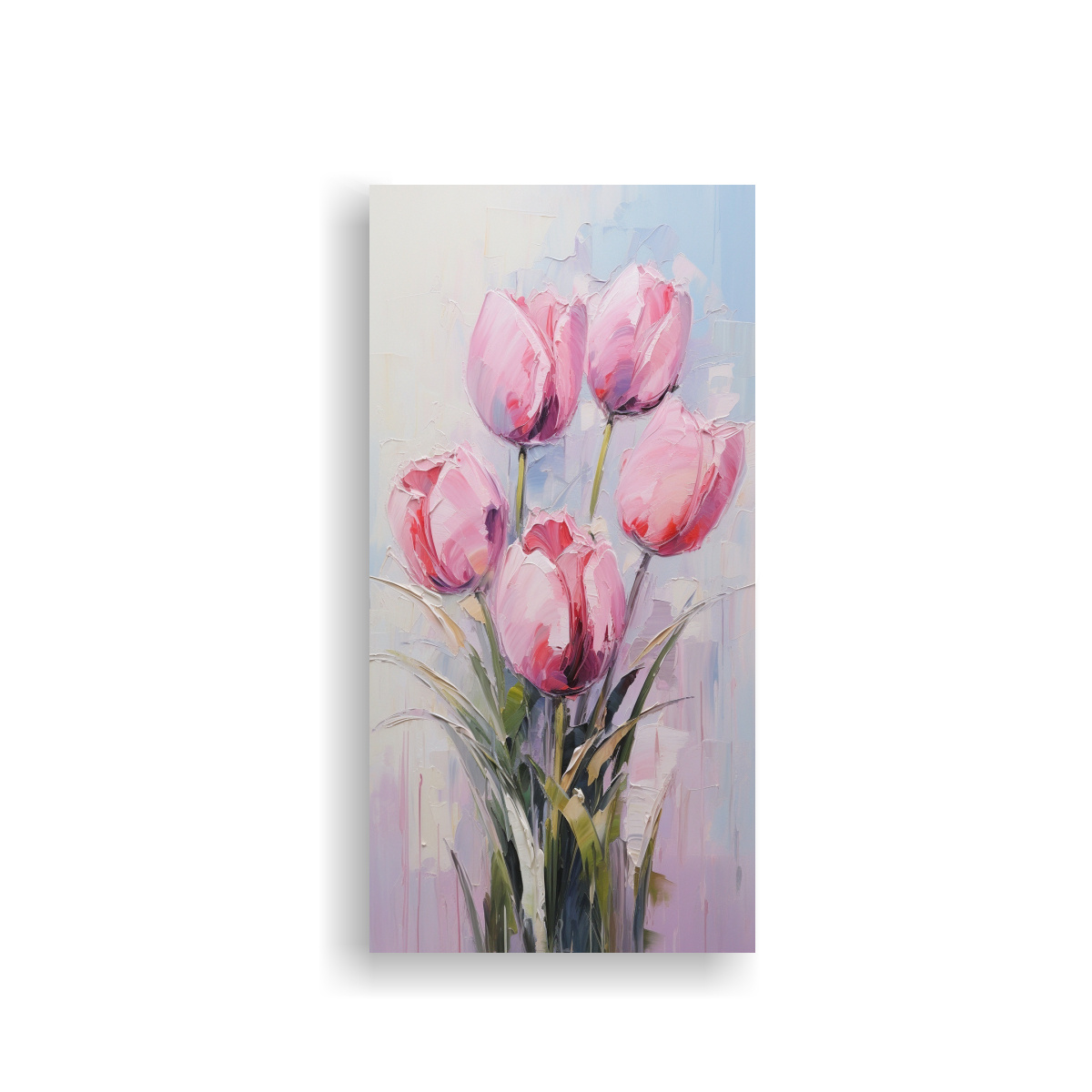 CUADRO ARMONÍA CROMÁTICA TULIPANES ROSA EN 50X100 CM - 1