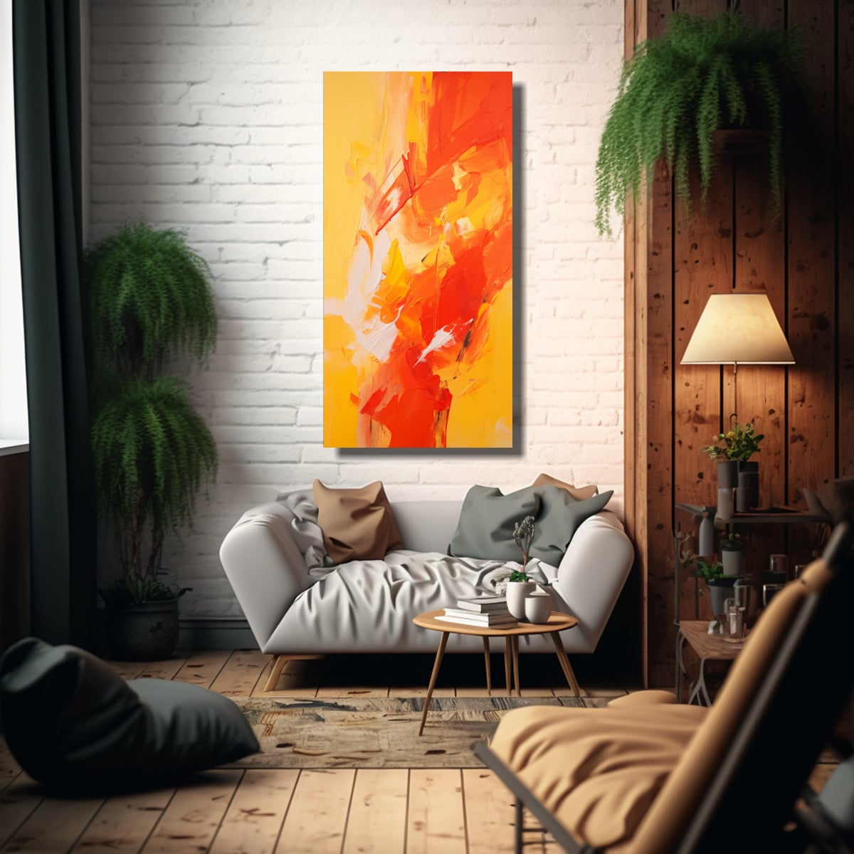 CUADRO ABSTRACTO DE DECORACIÓN DINÁMICA CON 60X120 CM - 2