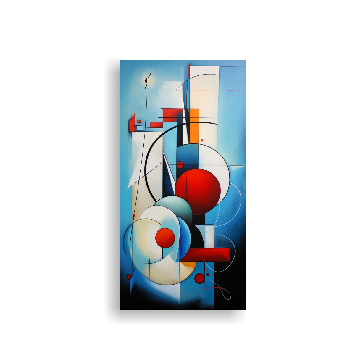 CUADRO ABSTRACTO MAR EXCLUSIVO COMPOSICIÓN ÚNICA 80X160 CM - 1