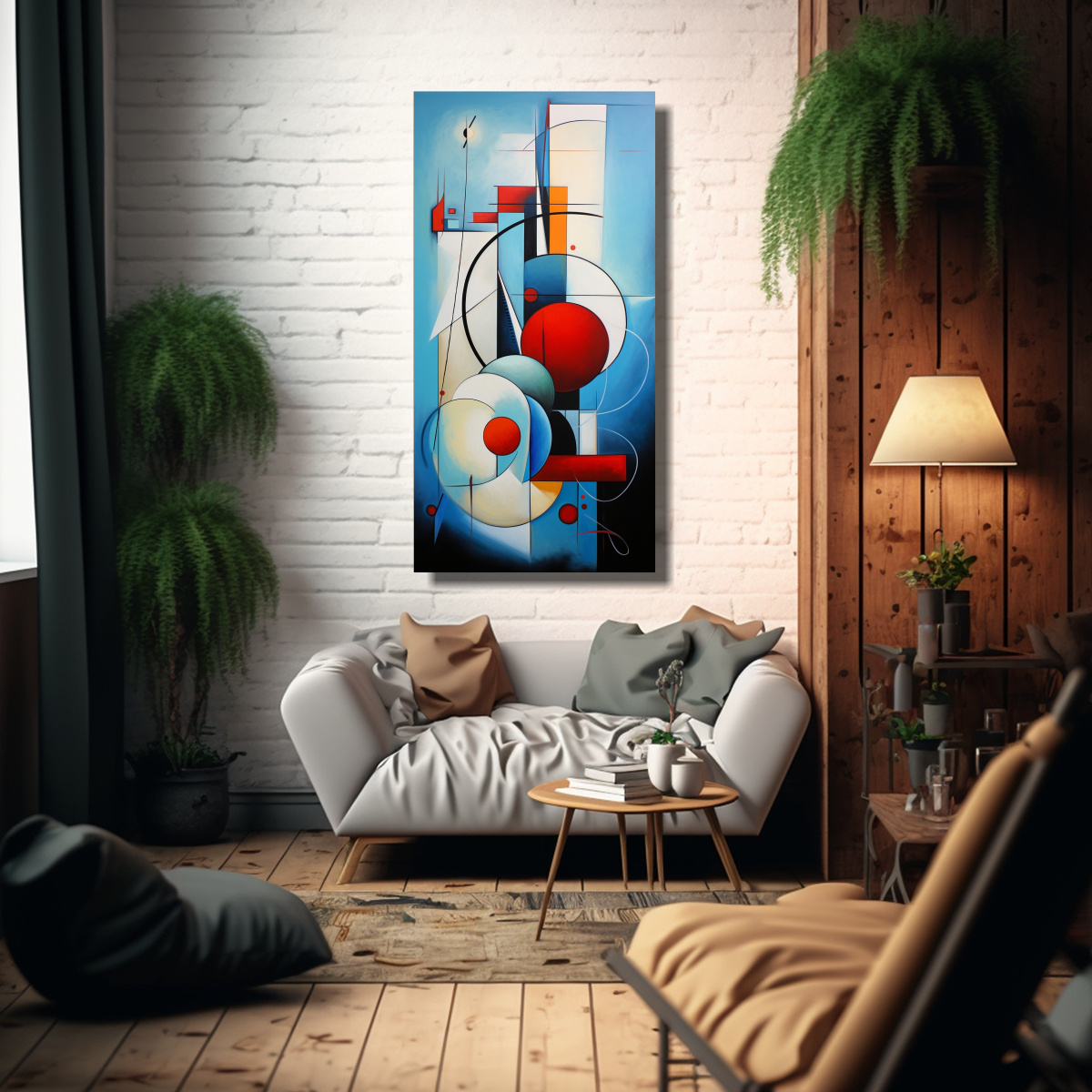 CUADRO ABSTRACTO MAR EXCLUSIVO COMPOSICIÓN ÚNICA 80X160 CM - 2