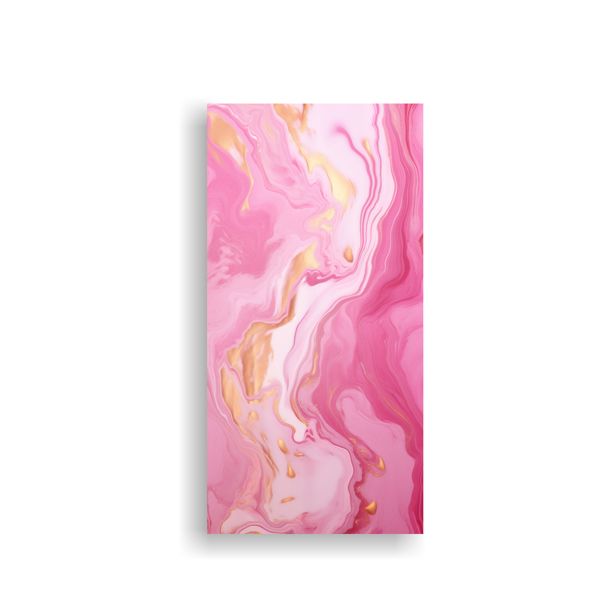 CUADRO DE PARED ABSTRACTO MÁRMOL ROSA Y DORADO 80X160 CM - 1