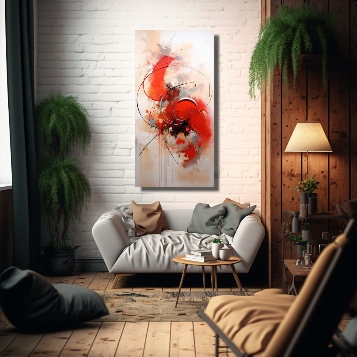 CUADROS ABSTRACTOS MODERNOS: COMPRA LIENZO 50X100 CM - 2
