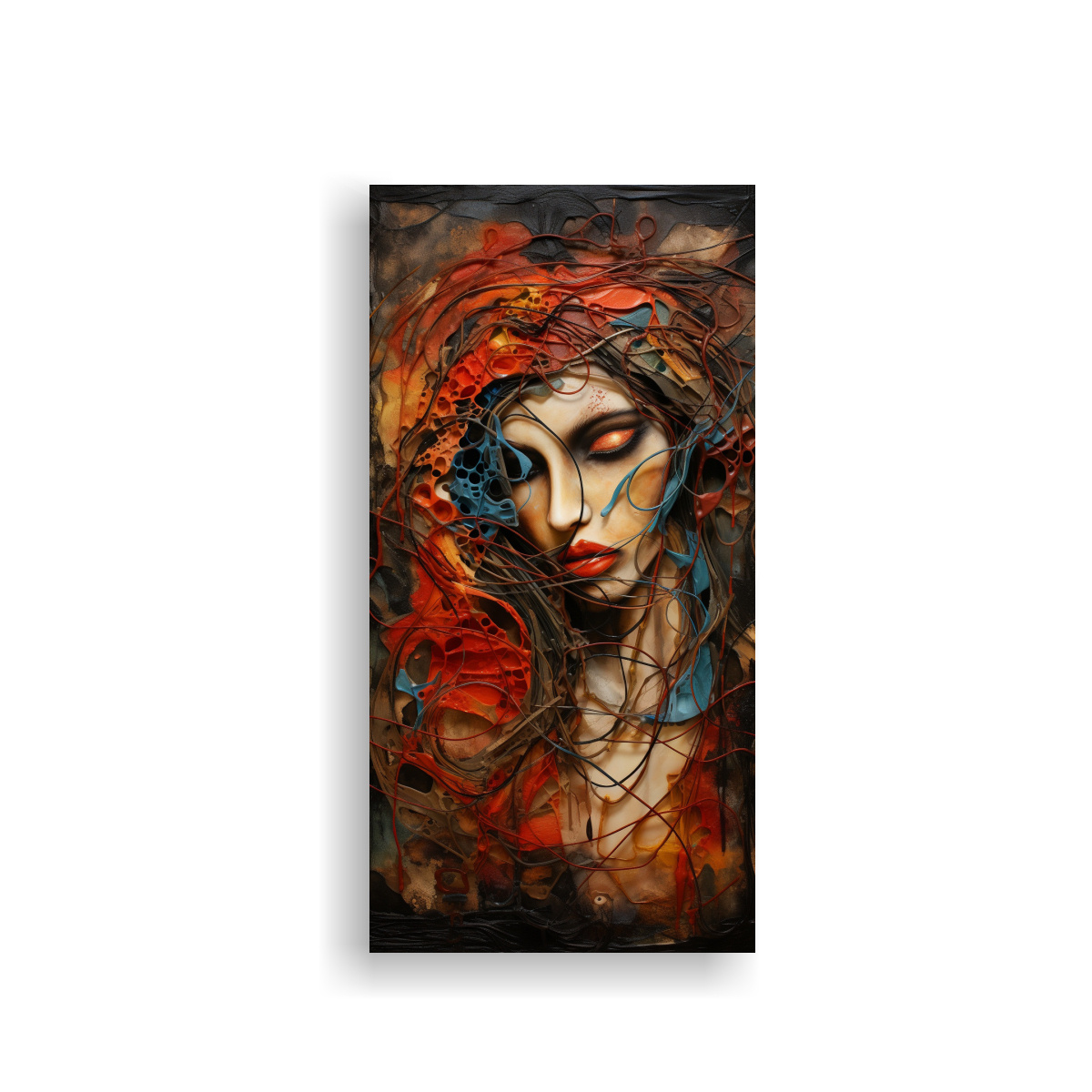 PINTURA DECORATIVA ABSTRACTA DE EMOCIONES CON 60X120 CM - 1