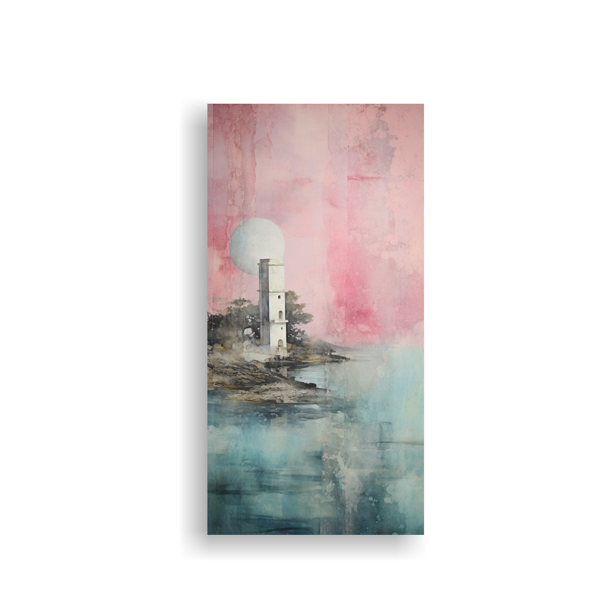 PINTURA SUBLIMADA CON ACUARELAS ROSADAS, 80X160 CM - 1