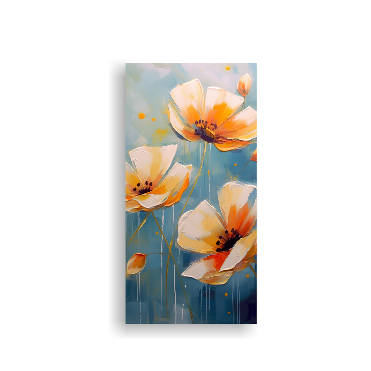 PINTURA AL ÓLEO CLÁSICA DE FLORES EN FONDO 80X160 CM - 1
