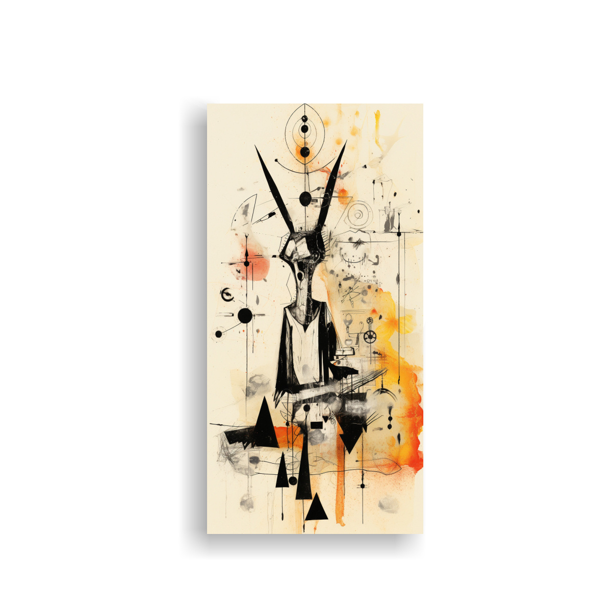 LIENZO DE TELA EXPRESIÓN MINIMALISTA CON MOTIVOS 30X60 CM - 1
