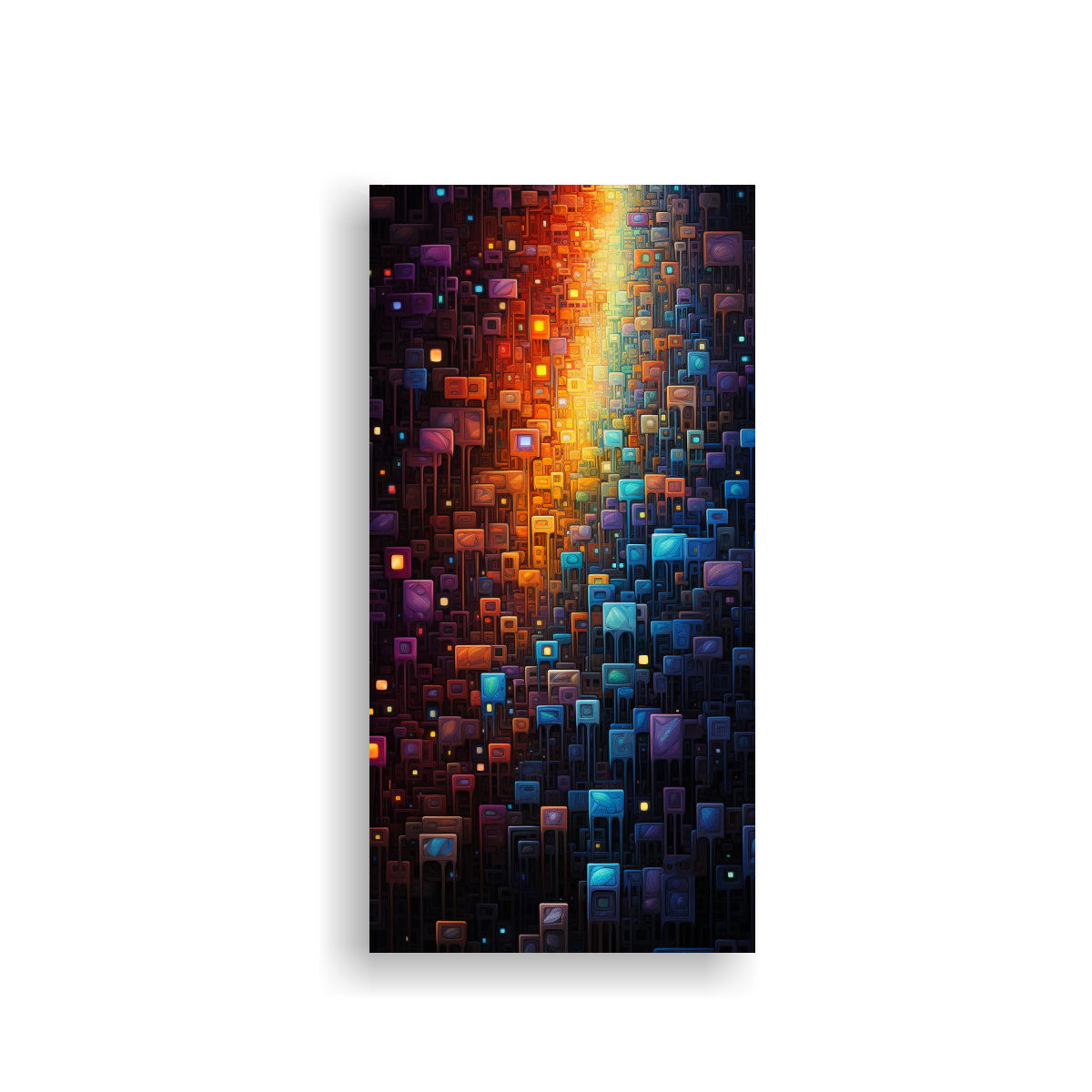 CUADRO ABSTRACTO DE FIGURAS MODERNAS CON 70X140 CM - 1