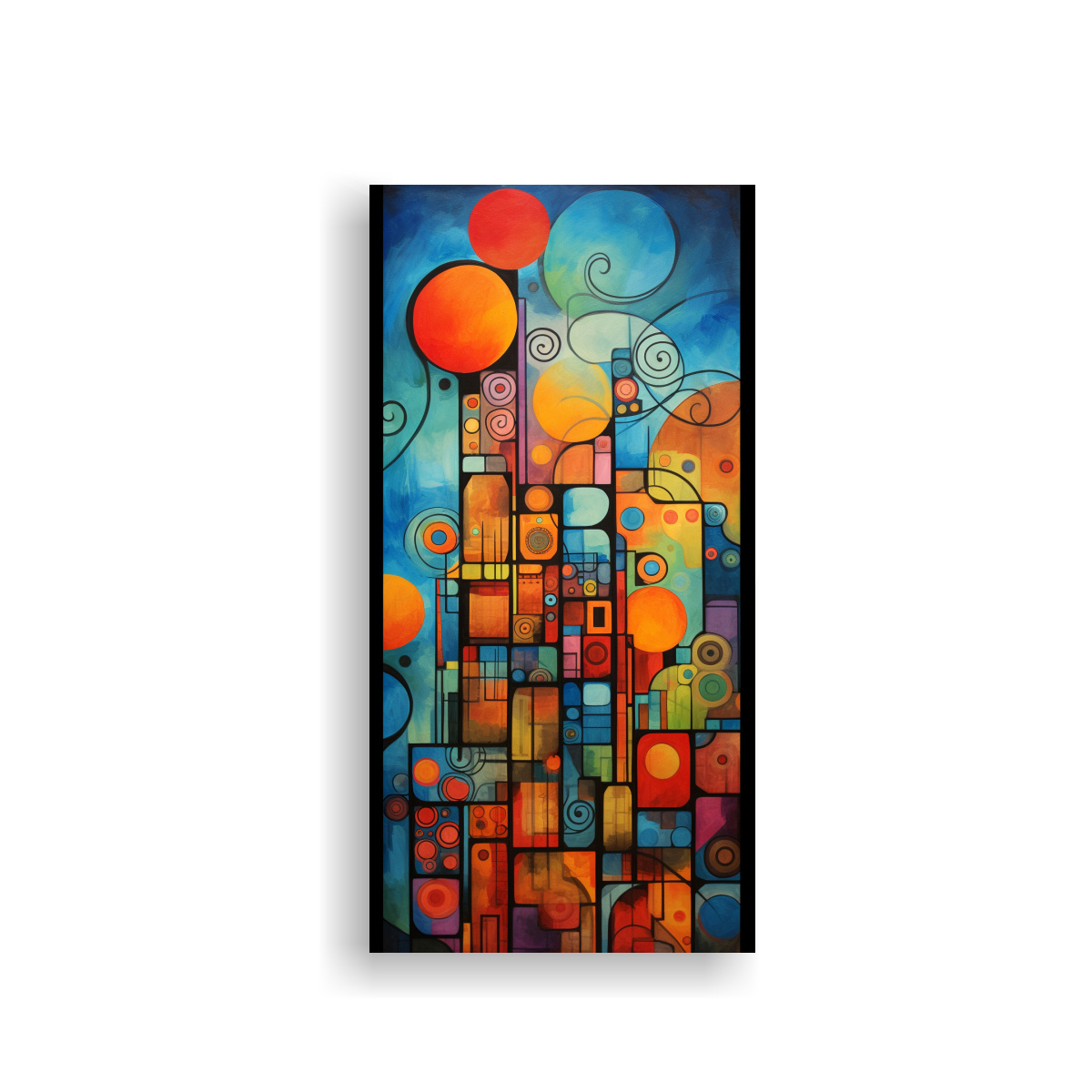 ARTE DE PARED ABSTRACTO GEOMÉTRICO CON TEXTURA 40X80 CM - 1