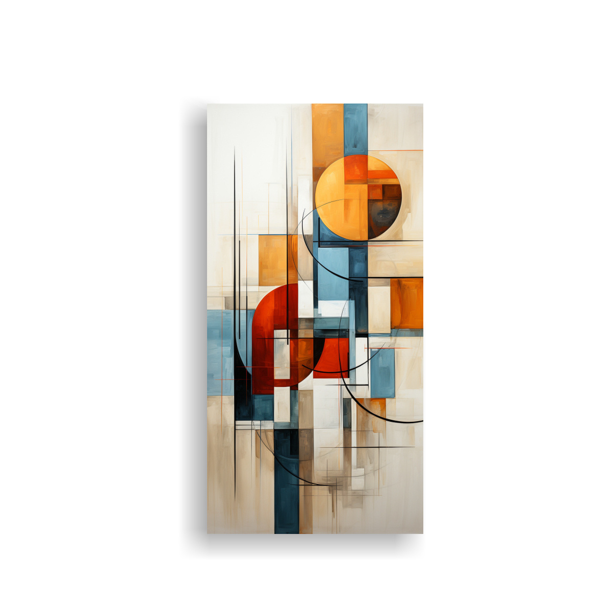 PINTURA DECORATIVA ABSTRACTA EN COLORES NEUTROS: 50X100 CM - 1