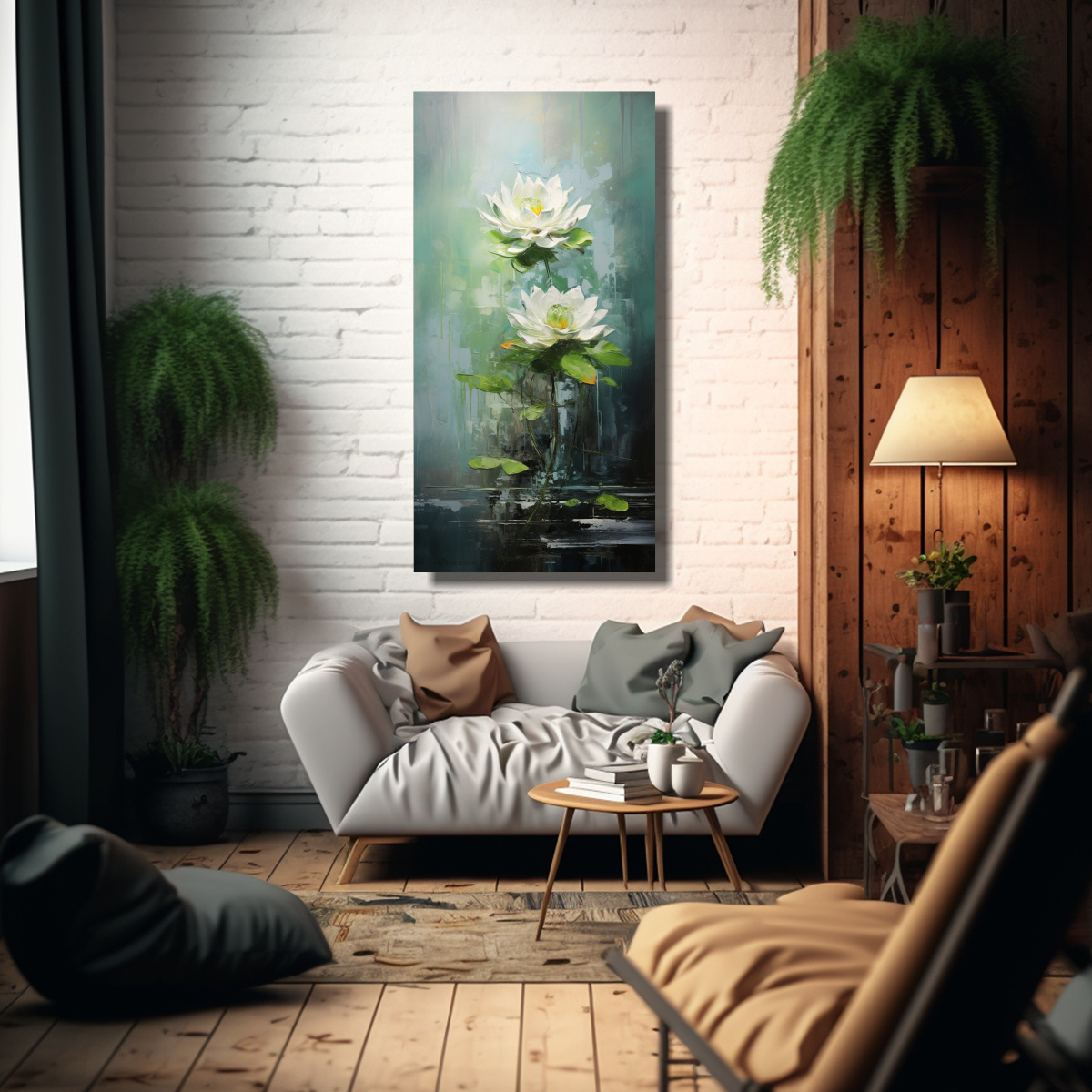 LIENZO CONCEPTUAL PERSONALIDAD DE PINTURA DE LOTO 80X160 CM - 2